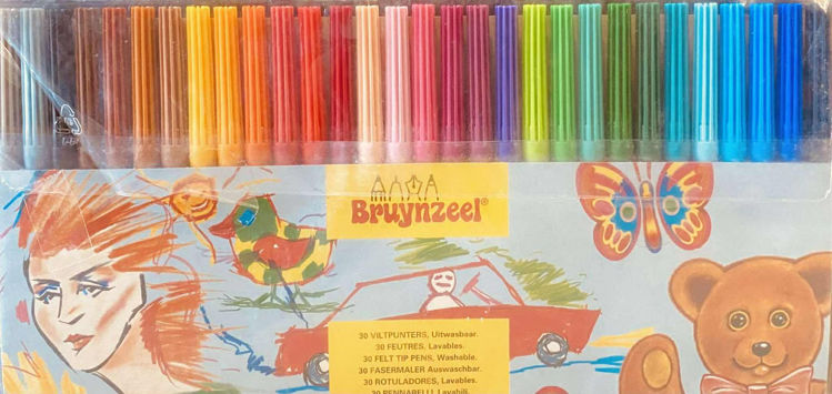 Picture of 0180 BRUYNZEEL 30 WASHABLE FELT TIP PENS / MARKERS